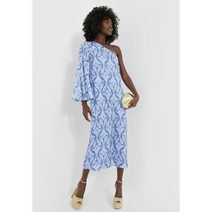 Tuckernuck Hyacinth House One Shoulder Blue Geometric Luna Dress